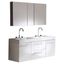 Opulento 54" Glossy White MDF Double Sink Vanity Set