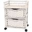 Coastal White 2-Drawer Natural Fiber Chest with Casters