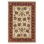 Ivory and Red Oriental 4' x 6' Synthetic Area Rug