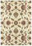 Kashan Ivory and Multicolor Synthetic Rectangular Area Rug