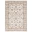 Ivory and Grey Hand-Knotted Synthetic Runner Rug