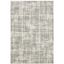 Grey and Ivory Abstract Shag Wool Area Rug 5x8