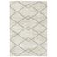 Ivory and Gray Geometric Shag Wool 4' x 6' Rug