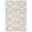 Ivory and Grey Geometric Shag 6' x 9' Wool Rug