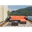 Modular 4-Person Outdoor Seating Group with Orange Cushions