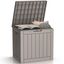 Light Brown Lockable Plastic Wicker Deck Box 32 Gallon