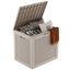 Beige Plastic Wicker Lockable Deck Storage Box 32 Gallon