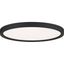 Sleek Earth Black 15" Aluminum LED Flush Mount with White Acrylic Shade