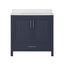 Midnight Blue 36" Freestanding Bathroom Vanity with Marble Top