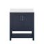 Midnight Blue Freestanding Bathroom Vanity with Marble Top, 30 Inch