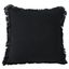 Coastal Chic 20" Square Black Cotton Textured Throw Pillow with Fringe