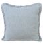Coastal Charm 20" x 20" Gray Cotton Fringed Throw Pillow
