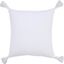 White Cotton Square Throw Pillow with Tassels