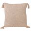 Ox Bay 20" Beige Textured Cotton Square Throw Pillow with Tassels