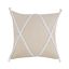 Birch and White Braided Tassel Square Throw Pillow, 20 in.