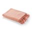 Coral Pink Organic Cotton Throw Blanket with Fringe