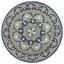 Eternal Bloom Hand-Tufted Wool Round Rug in Blue Floral, 4'