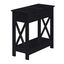 Black Wood Rectangular End Table with Charging Station