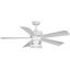 Midvale 56" White Steel Ceiling Fan with LED Light and Remote