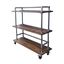 Trail Brown Industrial Wood and Steel 3-Tier Bar Cart with Wheels