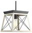 Graphite and Whitewashed Faux Wood Mini Pendant Light