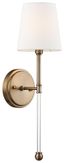 Olmstead Bronze and White Linen Wall Sconce