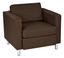 Java Brown Faux Leather Accent Chair with Metal Legs