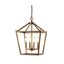 Pagoda Antique Gold 12" LED Lantern Pendant with Adjustable Chain