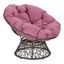 Swivel Papasan Chair with Purple Cushion and Metal Frame