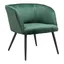 Green Velvet Barrel Accent Chair with Metal Legs