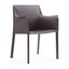 Paris Gray Saddle Leather Upholstered Arm Chair