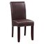 Cocoa Faux Leather Parsons Side Chair with Antique Bronze Nailhead