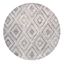 Ivory and Silver Round Hand-Tufted Wool Area Rug