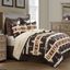 King Black and Tan Reversible Cotton Quilt Set