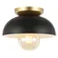 Paulina 8.5" Black/Gold Industrial Iron LED Ceiling Light