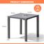 Light Gray Aluminum Outdoor Square Side Table 15.83"