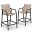 Espresso Aluminum Outdoor Counter Height Bar Stools Set of 2