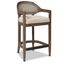 26" Taupe Beige Oak Cane Back Counter Stool