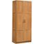 Highland Oak Freestanding Storage Cabinet with Adjustable Shelves