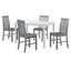 White and Gray Modern Wood Dining Set with 4 Chairs