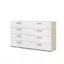 White and Oak Double 8-Drawer Modern Dresser