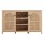 Coastal Oak Arched Rattan 2-Door Wood Sideboard 58"