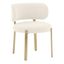 Margaret Cream Linen Upholstered Side Chair with Gold Legs