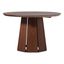 Brown 48-Inch Round Solid Wood Pedestal Dining Table