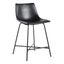 Black Faux Leather Adjustable Counter Stools with Metal Frame, Set of 2