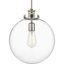 Farmhouse Elegance 15" Polished Nickel Globe Pendant with Clear Glass