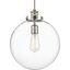 Farmhouse Elegance 15" Polished Nickel Globe Pendant with Clear Glass