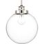 Polished Nickel & Clear Glass 12.75" Farmhouse Globe Pendant Light