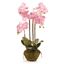 Pink Silk Orchid Arrangement with Lights in Plastic Pot