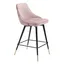 Elegant Piccolo Pink Counter Stool with Brushed Brass Legs